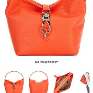 Vibrant Orange Hobo Bag with Slouchy Shape and Thick Strap